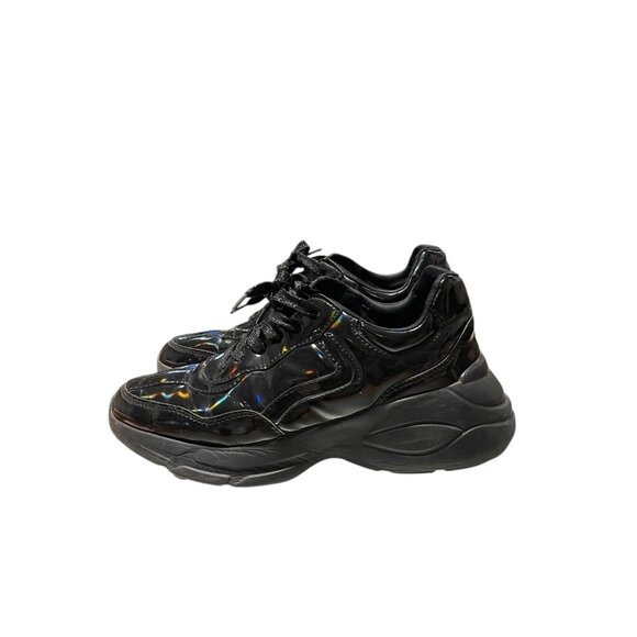 Women Black Patent Chunky Sneakers By Lucky Step Size 9 M - Picture 15 of 16